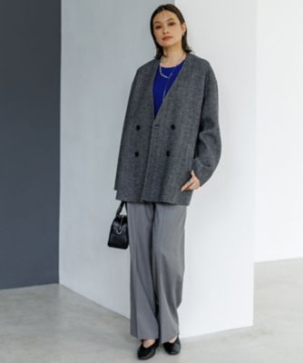 WoolRever ノーカラーショートコート（SCCMGW0403