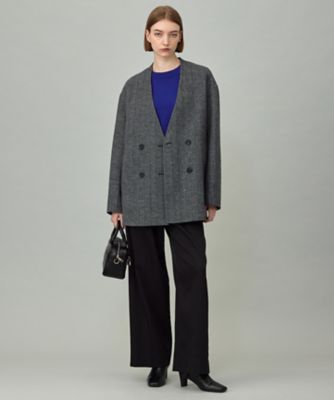 WoolRever ノーカラーショートコート（SCCMGW0403