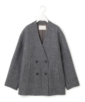 WoolRever ノーカラーショートコート（SCCMGW0403