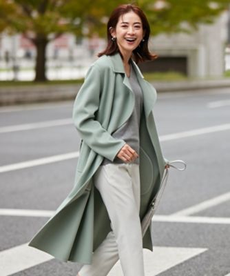 icB　ロングコート　レディース　6　ステンカラー　キャメル　ベルテッド icBロングコートレディース6ステンカラーキャメルベルテッド