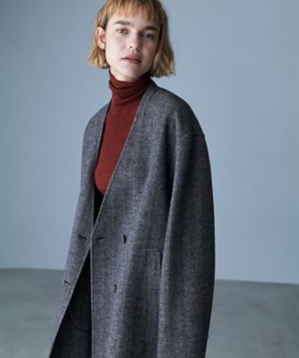 MASIROICB wool Rever ノーカラーショートコート ICB（アイシービー） ノーカラーコート コート WoolRever ノーカラー