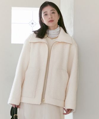 ＜23区 S (Women/小さいサイズ)＞【ＳＬＯＷ／一部店舗限定】ループニードル　ボア　ブルゾン（ＳＣＳ２ＣＷ０９５０）