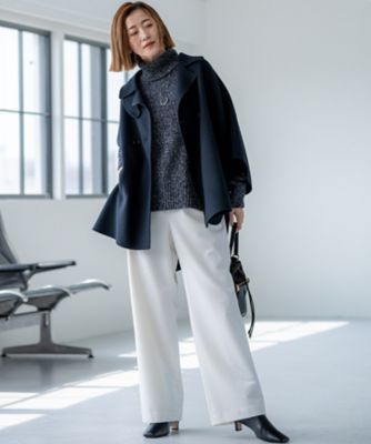 〇【試着のみ】UNITED ARROWS ウール リバー ポンチョ ライトグレー 見上愛さん着用／Oggi11月号掲載】ウールライトリバー