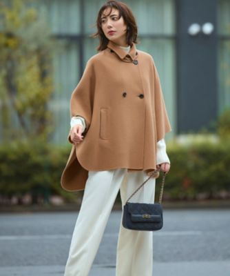 見上愛さん着用／Oggi12月号掲載】ウールライトリバー ポンチョ