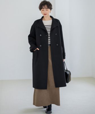 【美品・クリーニング済】慈雨 二重仕立て 薄手のコート VERY掲載】MANTECOPureリバー スタンドカラーコート