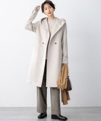 【Mai-C】ウールフーテッドコート ウールカシミヤビーバー フーデット コート