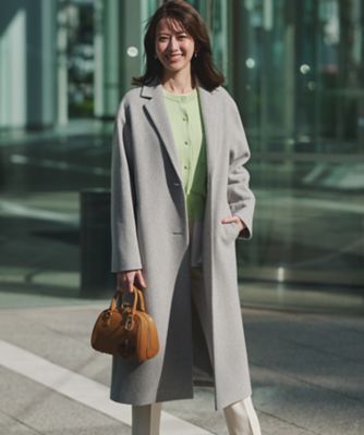 STILL BY HAND 日本製 ウールモッサ チェスターコート グリーン STILL BY HAND 日本製 ウールモッサ チェスターコート グリーン