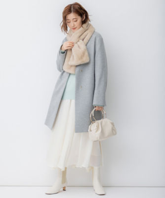 23区 ウールカシミヤビーバー ノーカラー コート ベージュ　36 23区 ノーカラーコート コート ウールカシミヤビーバー ノー