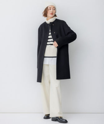 美品 23AW サイズ44✨23区 ウールカシミヤビーバーノーカラー コート 白 セール】 ウールカシミヤビーバー ノーカラー コート （その他アウター