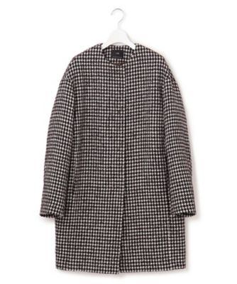 チェック ツイード ノーカラーコート（SCWOSW0509） | 23区