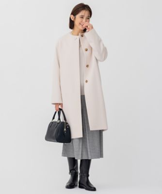 ウールカシミヤビーバー ノーカラー コート（SCWSNW0505