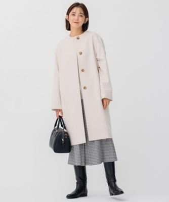 ウールカシミヤビーバー ノーカラー コート（SCWSNW0505