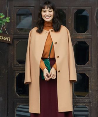 ウールカシミヤビーバー ノーカラー コート（SCWSNW0505