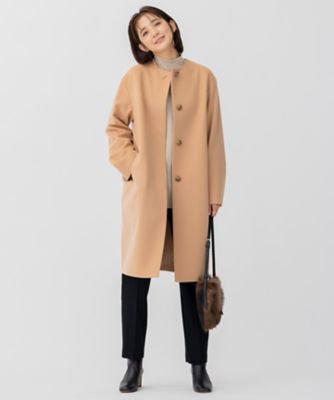 ウールカシミヤビーバー ノーカラー コート（SCWSNW0505