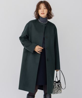 ウールカシミヤビーバー ノーカラー コート（SCWSNW0505