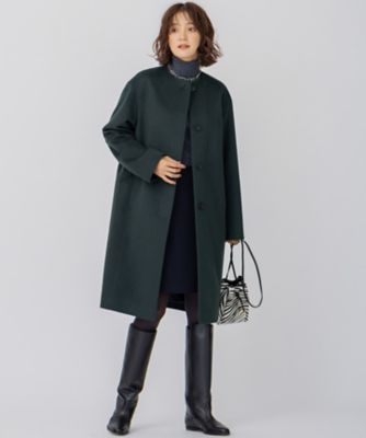 ウールカシミヤビーバー ノーカラー コート（SCWSNW0505