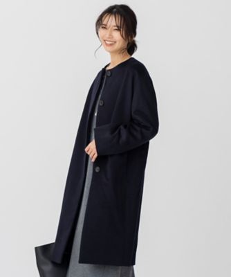 ウールカシミヤビーバー ノーカラー コート（SCWSNW0505