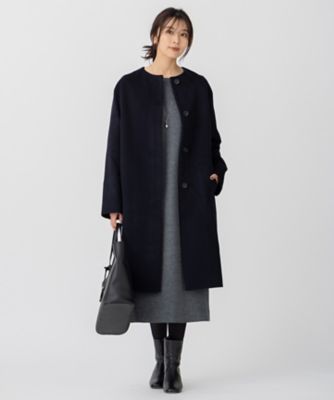 ウールカシミヤビーバー ノーカラー コート（SCWSNW0505