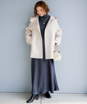 値下げ！新品未使用！23区 ウールカシミヤビーバー フード付き ショートコート セール】 ウールカシミヤビーバー フード付き ショートコート