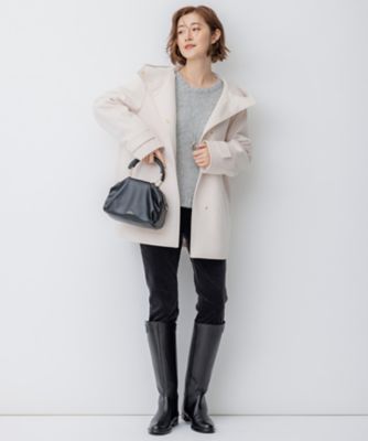 23区　ニジュウサンク　ウールカシミヤビーバー フード付き ショートコート 楽天市場】【SALE／30%OFF】ウールカシミヤビーバー フード付き