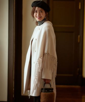 ＜三越伊勢丹/公式＞【SALE】23区 S (Women/小さいサイズ)/ニジュウサンク エス ウールカシミヤビーバー ノーカラー コート 033_ベージュ コート・ジャケット【三越伊勢丹/公式】