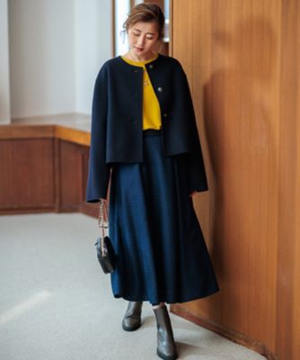ウールリバーツイル ノーカラーコート 36 green label relaxing（グリーンレーベルリラクシング）の