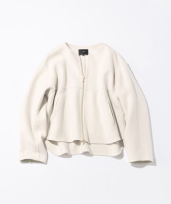 ウールライトリバー ノーカラー ショートコート