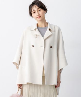 【送料無料】23区 L (Women/大きいサイズ)/ニジュウサンク エル【見上愛さん着用/Oggi11月号掲載】ウールライトリバー ポンチョシルエット コート(SCWWGW0409) 033_ベージュ コート・ジャケット【三越伊勢丹/公式】