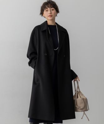 【送料無料】23区 L (Women/大きいサイズ)/ニジュウサンク エル COLOMBOカシミヤビーバー ダブルフロント チェスターコート(SCWWGW0507) 005_クロ コート・ジャケット【三越伊勢丹/公式】