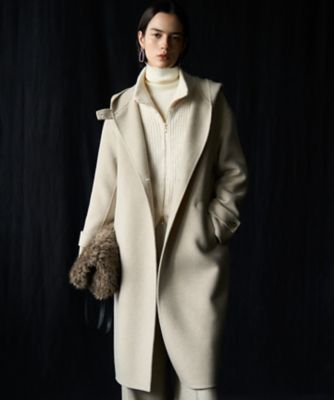 【送料無料】23区 L (Women/大きいサイズ)/ニジュウサンク エル【見上愛さん着用/VERY12月号掲載】MANTECOPureリバー フード ロングコート(SCWWGW0511) 033_ベージュ コート・ジャケット【三越伊勢丹/公式】