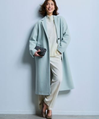 STILL BY HAND 日本製 ウールモッサ チェスターコート グリーン WEB＆一部店舗限定】ウールモッサ チェスターコート