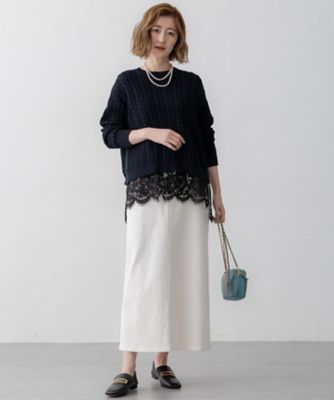 【Ｏｇｇｉ３月号掲載／新色追加／洗える】２３区ＤＥＮＩＭ　ストレッチ　デニムスカート（ＳＫ２３ＣＡ０２２０）