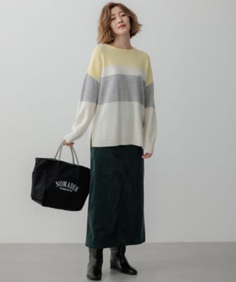 洗える】23区DENIM ベルベットストレッチ Aライン