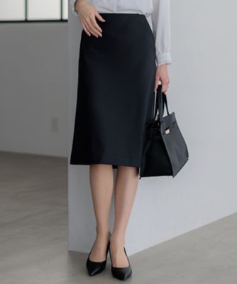 23区 ニジュウサンク ラムレザー スリット タイトスカート ブラック 46 洗える／吊り干しOK】レーヨンストレッチ タイトスカート