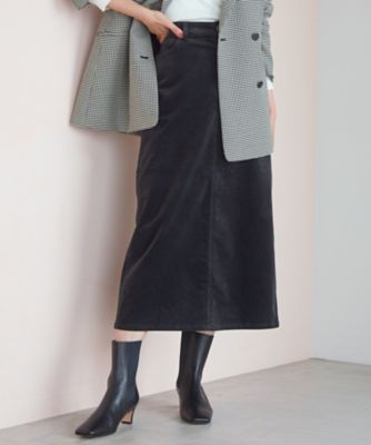 ＜23区 (Women)＞【洗える】２３区ＤＥＮＩＭ　ベルベットストレッチ　Ａライン　スカート（ＳＫ２３ＳＷ０４２０）