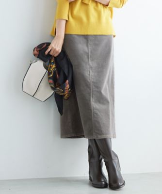 洗える】23区DENIM ベルベットストレッチ Aライン