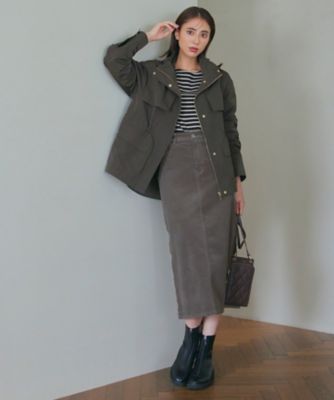 洗える】23区DENIM ベルベットストレッチ Aライン