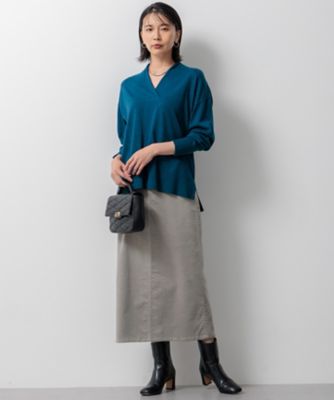 【洗える】２３区ＤＥＮＩＭ　ベルベットストレッチ　Ａライン　スカート（ＳＫ２７ＣＷ０４２０）
