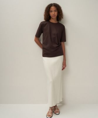 ＜ATON (Women/Men)＞ＬＩＮＥＮ　ＪＥＲＳＥＹ　｜　ストレートスカート（ＳＫＡＧＧＭ０１２２）