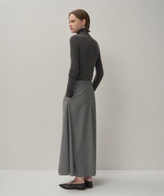 美品　ATON　エイトン　オンワード樫山　ウールフレアスカート　パープル　1 MERINO COLLEGE FLANNEL ｜ フレアスカート