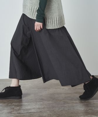 ATON HAND DYE ナイロン タックトフレアスカート 