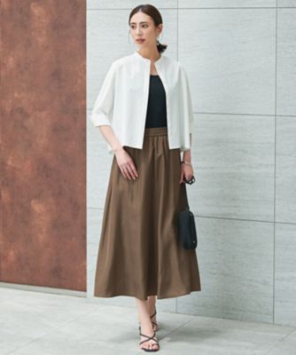 UVケア・速乾・洗える】シルクエステルタフタ フレアスカート