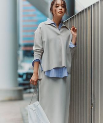 洗える】 シンセティックダブルフェイス ニットタイトスカート