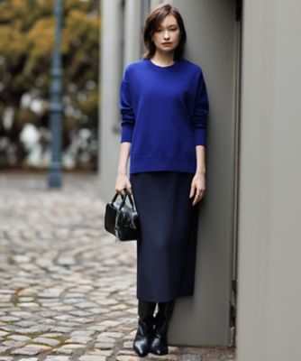 洗える】 シンセティックダブルフェイス ニットタイトスカート