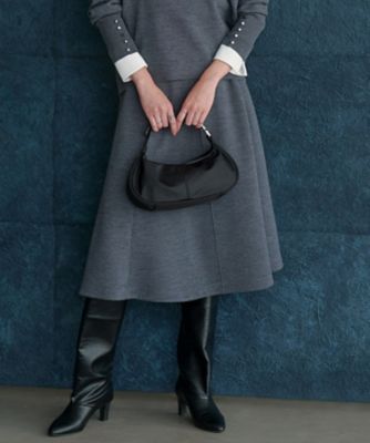 ＜ICB L (Women/大きいサイズ)＞【洗える】　シルキーウールダブルフェイス　ニットフレアスカート（ＳＫＣＭＧＷ０５１８）