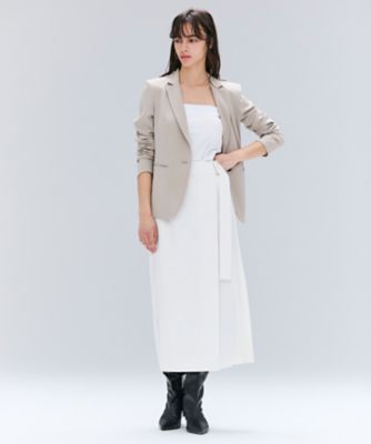 【gazelle】アシメプリーツスカート・ホワイト3点 アシメティアードプリーツスカート[品番：MKSW0059151]｜dazzlin