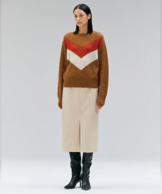 【crewre】 フェイクスウェードIラインスカート　ivory crewre online shop / フェイクスウェードIラインスカート