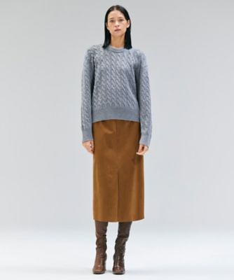 クルーレ サイズ3 フェイクスウェードIラインスカート アイボリー