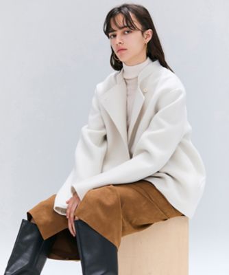 crewre】 フェイクスウェードIラインスカート ivory crewre