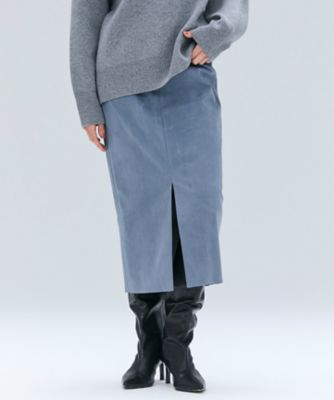 【crewre】 フェイクスウェードIラインスカート　ivory crewre online shop / フェイクスウェードIラインスカート